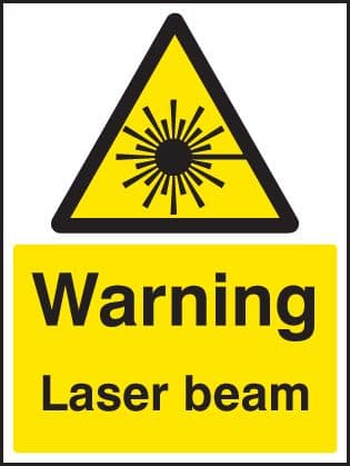 14016E Warning laser beam Rigid Plastic (200x150mm) Safety Sign