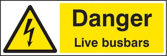 14017M Danger live busbars Rigid Plastic (600x200mm) Safety Sign