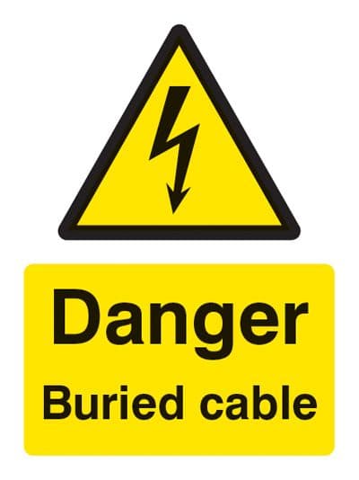 14020P Danger buried cable Rigid Plastic (600x400mm) Safety Sign