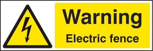 14023G Warning electric fence Rigid Plastic (300x100mm) Safety Sign