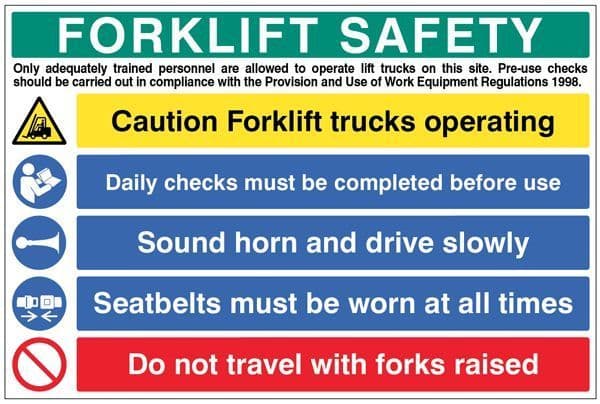 14066W Forklift Safety Multi Message Board Safety Sign