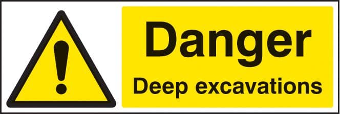 14204Q Danger deep excavations Rigid Plastic (600x450mm) Safety Sign
