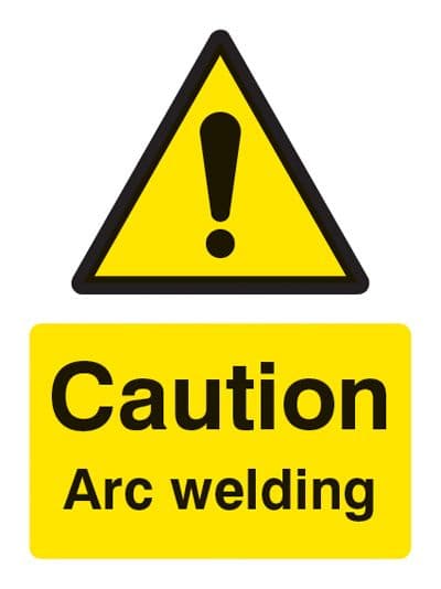 14212E Caution arc welding Rigid Plastic (200x150mm) Safety Sign