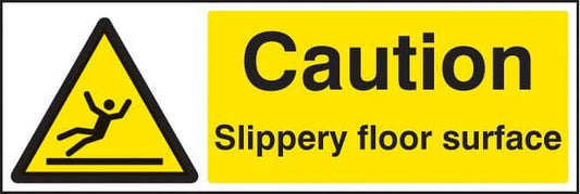 14213M Caution slippery floor surface Rigid Plastic (600x200mm) Safety Sign