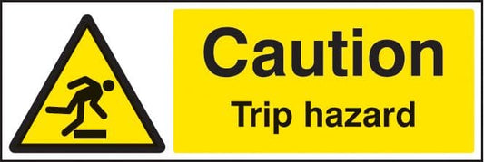 14214M Caution trip hazard Rigid Plastic (600x200mm) Safety Sign