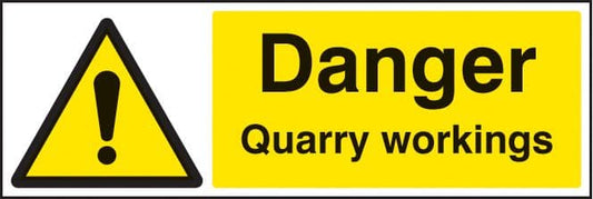 14232G Danger quarry workings Rigid Plastic (300x100mm) Safety Sign