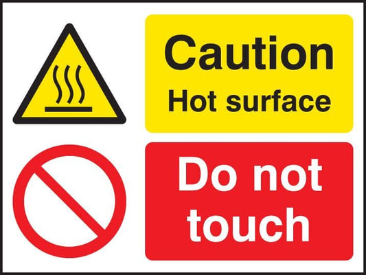 14237A Caution hot surface do not touch Rigid Plastic (100x75mm) Safety Sign