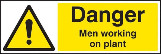 14245M Danger men working on plant Rigid Plastic (600x200mm) Safety Sign