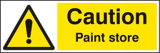 14247G Caution paint store Rigid Plastic (300x100mm) Safety Sign