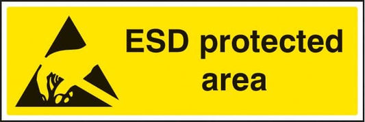 14249G ESD protected area Rigid Plastic (300x100mm) Safety Sign