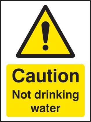 14288A Caution not drinking water Rigid Plastic (100x75mm) Safety Sign