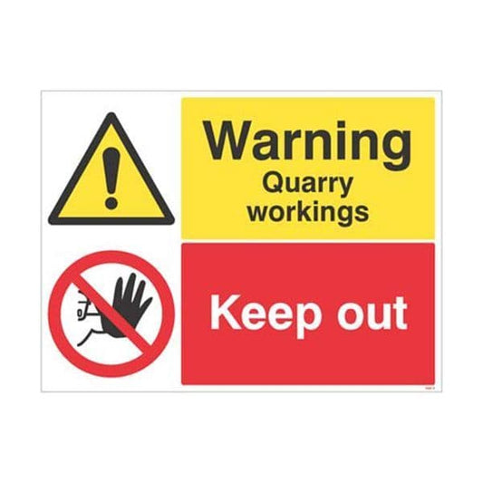 14311Q Warning Quarry workings, keep out sign - Rigid Plastic (600x450mm)