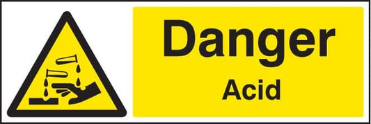 14401M Danger acid Rigid Plastic (600x200mm) Safety Sign
