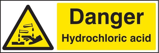 14404G Danger hydrochloric acid Rigid Plastic (300x100mm) Safety Sign