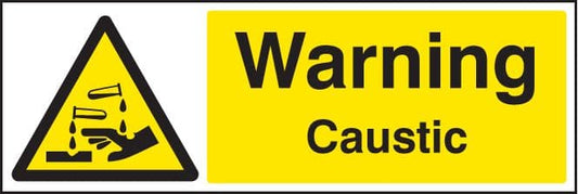 14406G Warning caustic Rigid Plastic (300x100mm) Safety Sign