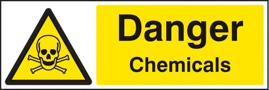 14408M Danger chemicals Rigid Plastic (600x200mm) Safety Sign