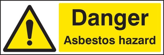 14409G Danger asbestos hazard Rigid Plastic (300x100mm) Safety Sign