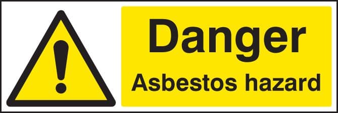 14409M Danger asbestos hazard Rigid Plastic (600x200mm) Safety Sign