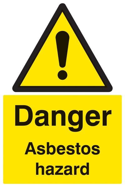 14409P Danger asbestos hazard Rigid Plastic (600x400mm) Safety Sign