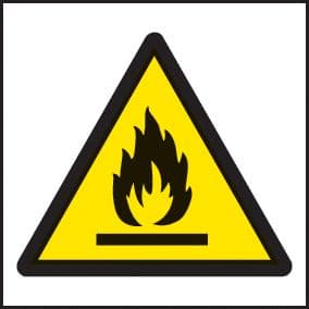 14414F Flammable symbol Rigid Plastic (200x200mm) Safety Sign