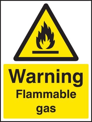 14421E Flammable gas Rigid Plastic (200x150mm) Safety Sign