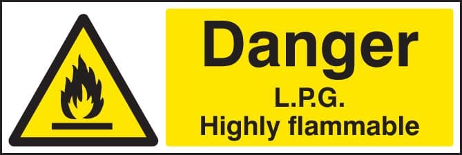 14427M Danger LPG highly flammable Rigid Plastic (600x200mm) Safety Sign
