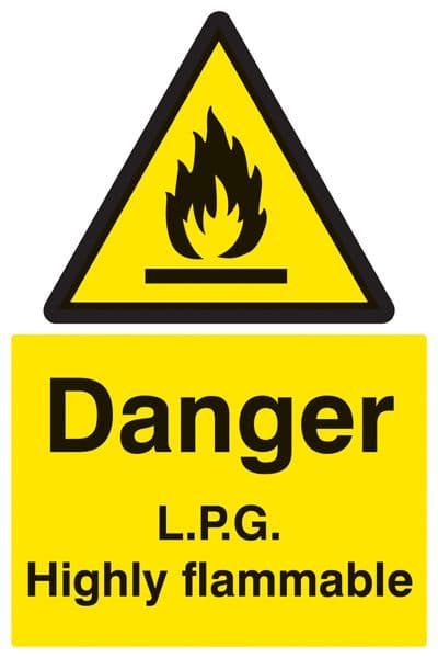 14427P Danger LPG highly flammable Rigid Plastic (600x400mm) Safety Sign