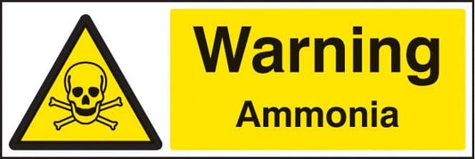14429G Warning ammonia Rigid Plastic (300x100mm) Safety Sign