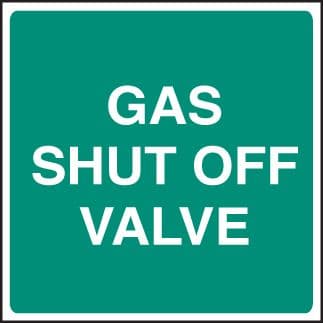 14430U Gas shut off valve Rigid Plastic (100x100mm) Safety Sign
