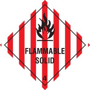 14432F Flammable solid Rigid Plastic (200x200mm) Safety Sign