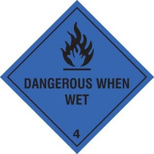 14436F Dangerous when wet Rigid Plastic (200x200mm) Safety Sign