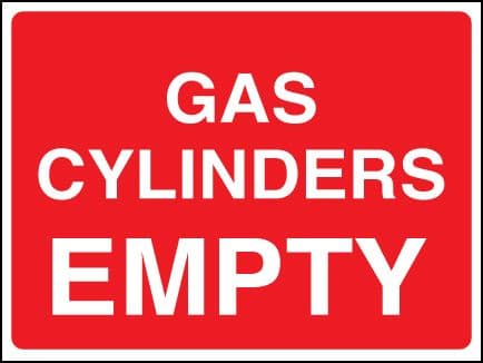 14440E Gas cylinder empty Rigid Plastic (200x150mm) Safety Sign