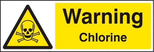 14442M Warning chlorine Rigid Plastic (600x200mm) Safety Sign