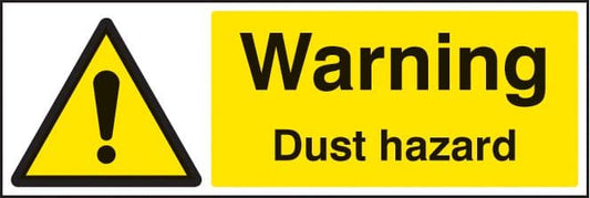 14448G Warning dust hazard Rigid Plastic (300x100mm) Safety Sign