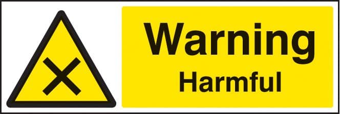 14455G Warning harmful Rigid Plastic (300x100mm) Safety Sign