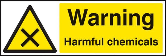 14459M Warning harmful chemicals Rigid Plastic (600x200mm) Safety Sign