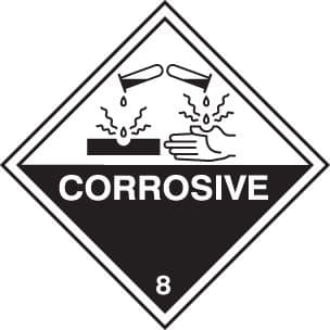 14477U Corrosive Rigid Plastic (100x100mm) Safety Sign