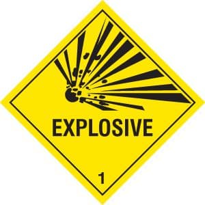 14478F Explosive Rigid Plastic (200x200mm) Safety Sign