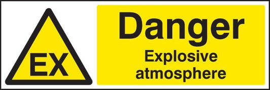 14479K Danger explosive atmosphere Rigid Plastic (400x300mm) Safety Sign