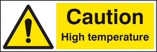 14482G Caution high temperature Rigid Plastic (300x100mm) Safety Sign