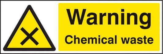 14484G Warning chemical waste Rigid Plastic (300x100mm) Safety Sign