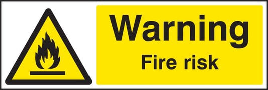 14486K Warning fire risk Rigid Plastic (400x300mm) Safety Sign