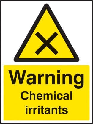 14489E Warning chemical irritants Rigid Plastic (200x150mm) Safety Sign