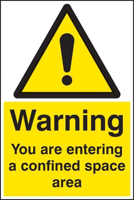 14498P Warning you are entering a confined space area Rigid Plastic (600x400mm) Safety Sign