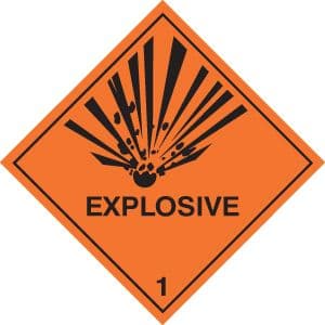 14501F Explosive diamond Rigid Plastic (200x200mm) Safety Sign
