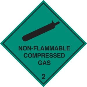 14506U Non-flammable compressed gas 2 Rigid Plastic (100x100mm) Safety Sign