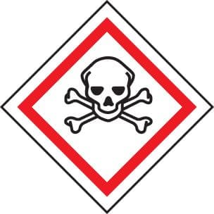 14543U GHS Label - Toxic Rigid Plastic (100x100mm) Safety Sign