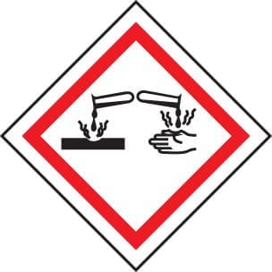 14544U GHS Label - Corrosive Rigid Plastic (100x100mm) Safety Sign
