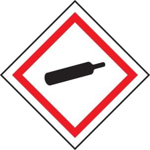 14545U GHS Label - Compressed Gas Rigid Plastic (100x100mm) Safety Sign