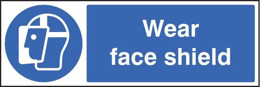 15001G Wear face shield Rigid Plastic (300x100mm) Safety Sign